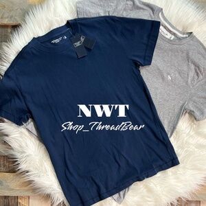 Bundled [A&F] Essential NWT Abercrombie Navy Gray Tee T-Shirts | XS Small Medium